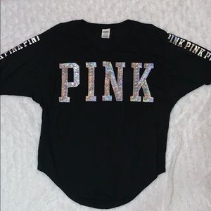 VS PINK boyfriend jersey bling tee